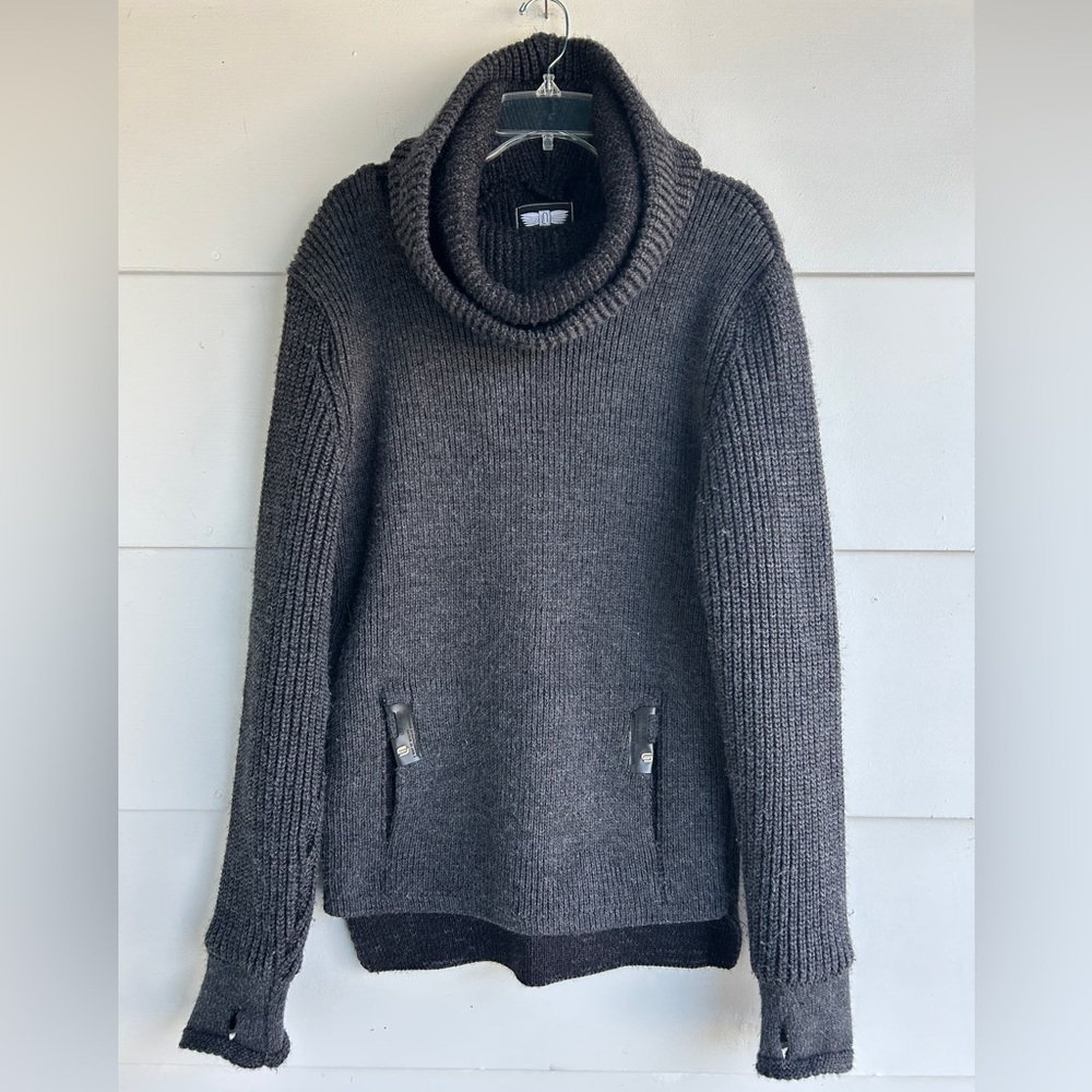 Leif Nelson Sweater Womens XXL Dark Gray Turtle Neck Pullover Tunic